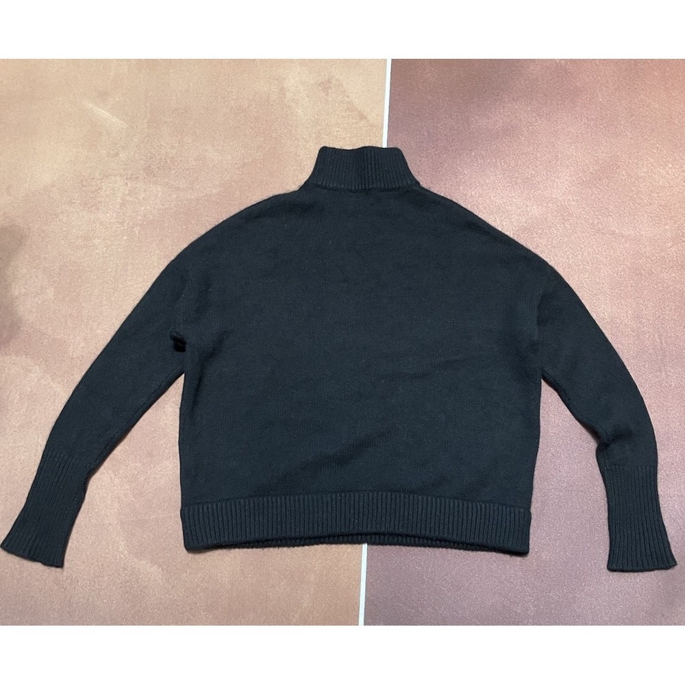 Le Kasha $900 Black 100% Organic Cashmere Black Turtleneck Sweater Size S/M